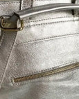 Silver Convertible Backpack – Stylish Metallic Leather by Sostter at brixbailey.com