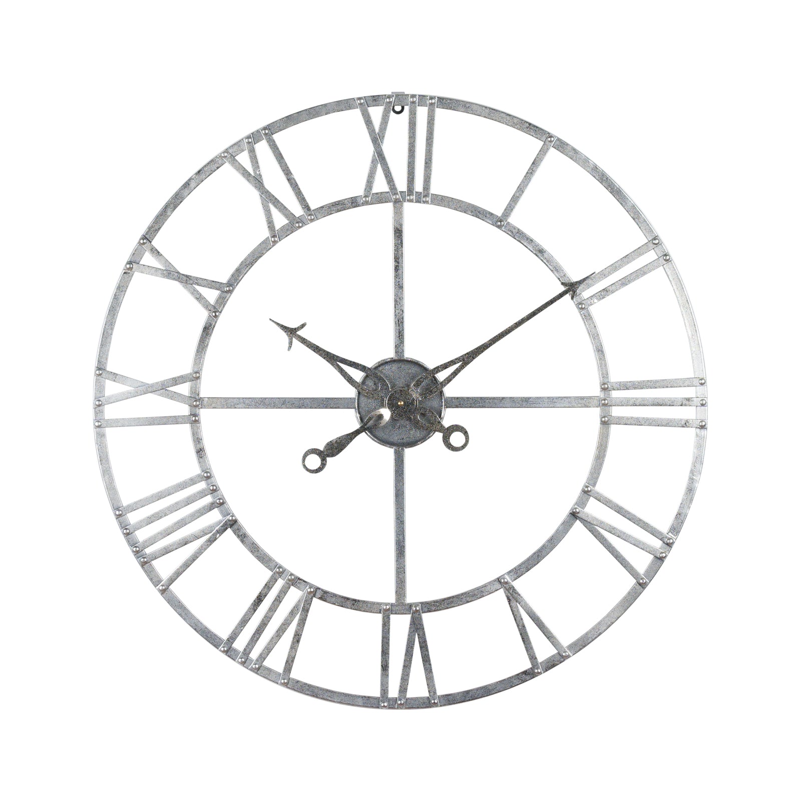 Silver Foil Skeleton Wall Clock 82cm