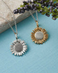 Gold Vermeil Sunflower Silver Charm