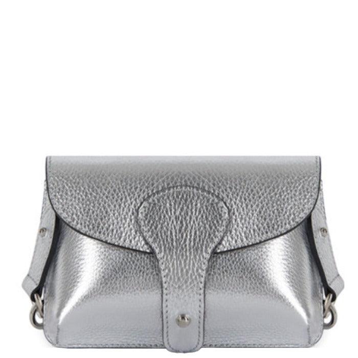 Silver Leather Mini Crossbody Bag - Brix + Bailey