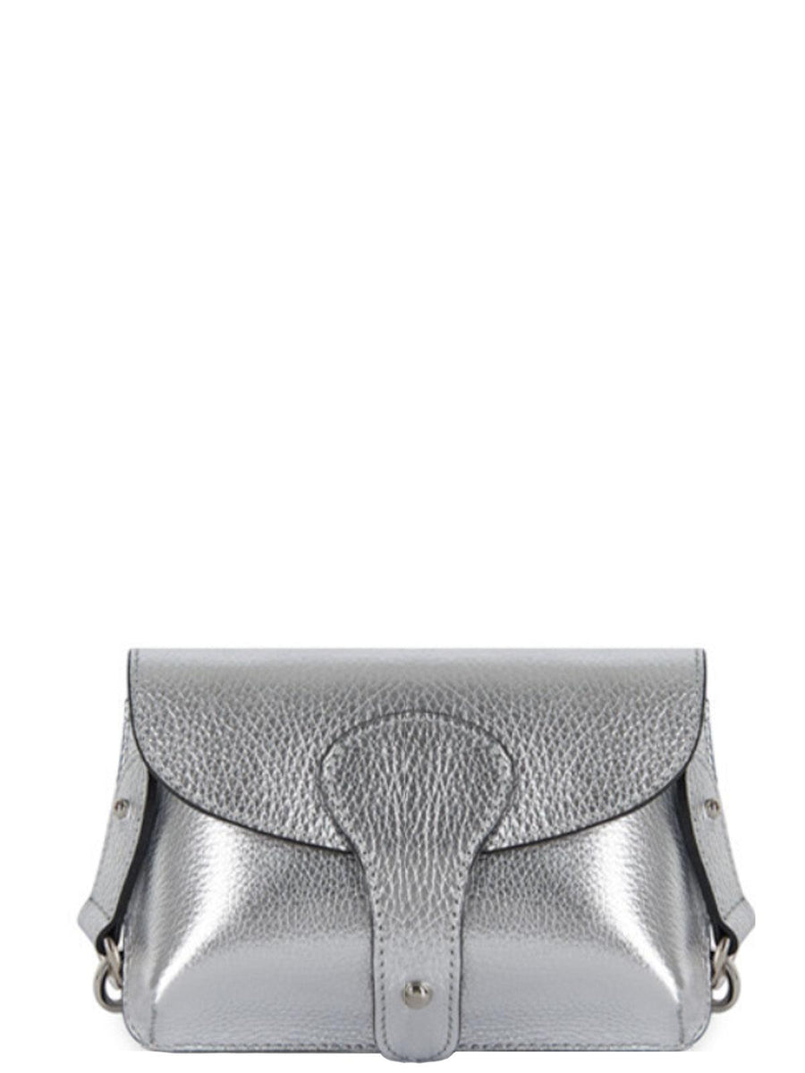 Silver Leather Mini Crossbody Bag - Brix + Bailey