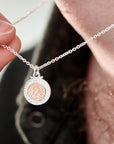 Personalised St Christopher Necklace - Silver & Rose Gold