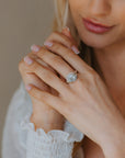 Silver Sea Green Quartz Gemstone Ring - Margo