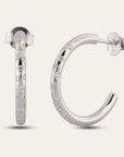 Silver White Topaz Gemstones- Seren Hoops