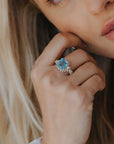 Gold or Silver Sky Blue Topaz Ring - Aurelia
