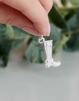 Welly Boot Personalised Silver Charm