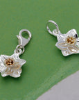 Daffodil Flower Silver & Solid Gold Charm
