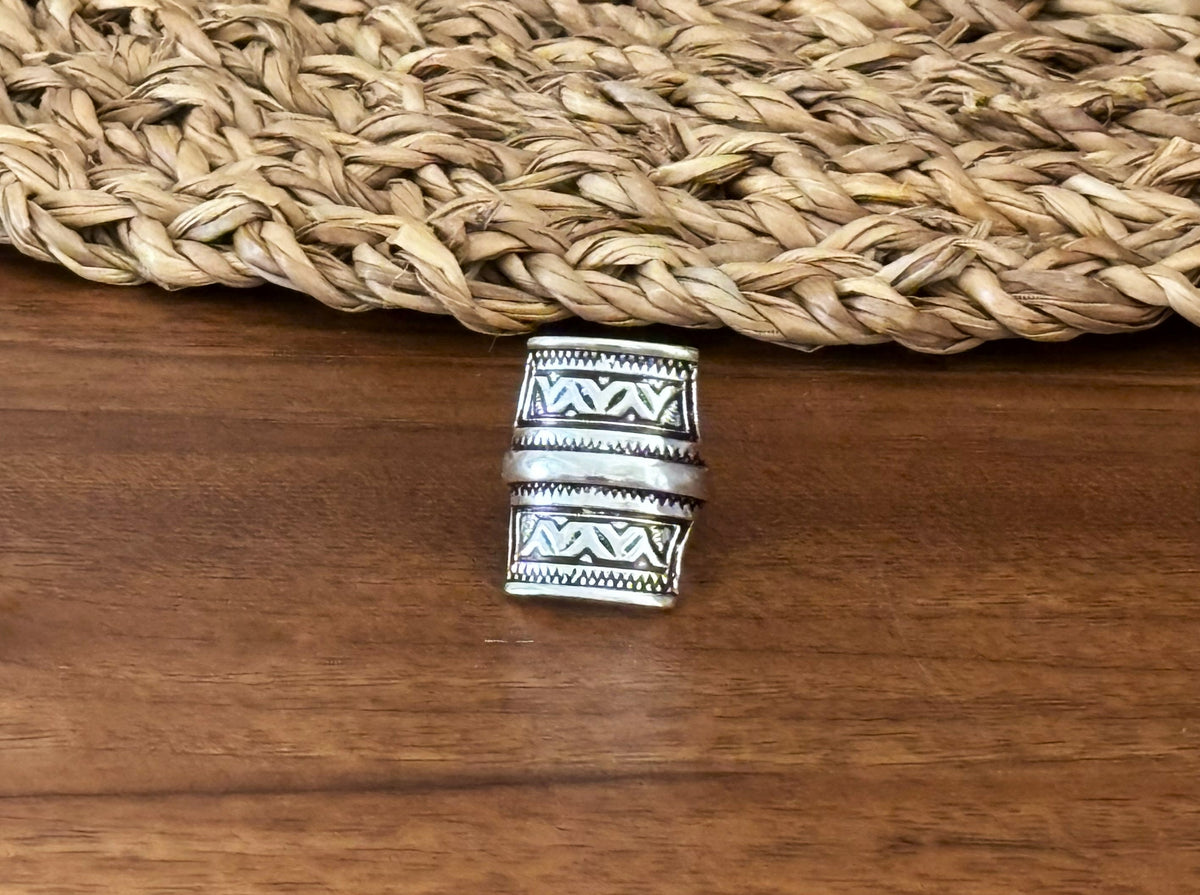 Engraved Brass Shield Ring — Nomad Crest