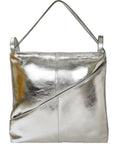Silver Metallic Leather Convertible Tote Backpack Brix Bailey Ethical Sustainable Tote Backpack Brix Bailey