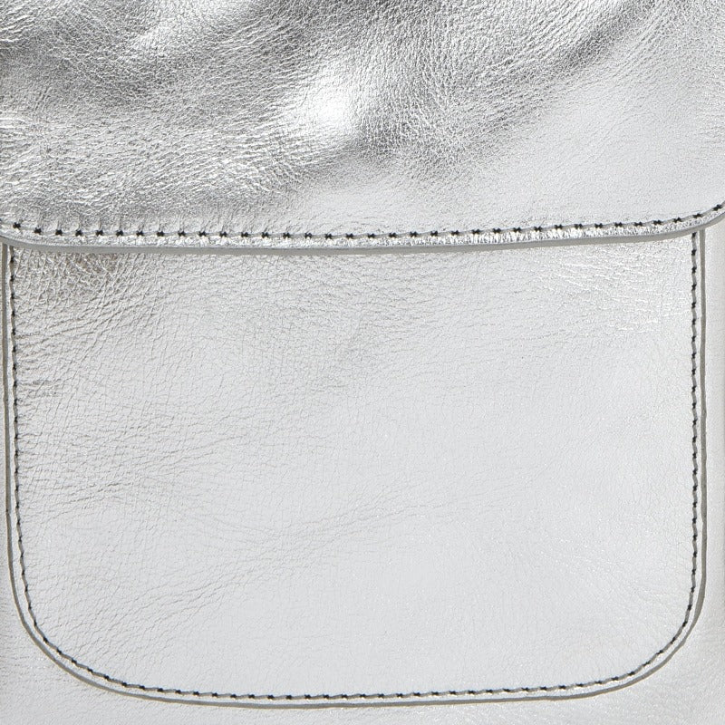 Silver Mini Cross Body Leather Bag Ethical Sustainable Bag Brand Brix and Bailey