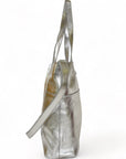 Silver Metallic Everyday Leather Tote Brix and Bailey Ethical Handbag Brand