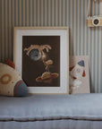 Beige and Blue Vintage Stripe Wallpaper