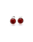 ESSENTIALS Mini Cherry Red Amber Stud Earrings