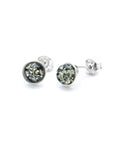 ESSENTIALS Mini Green Amber Stud Earrings