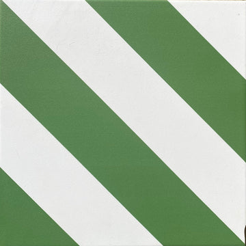 Luxury green stripe porcelain tile, premium durable chevron pattern for indoor outdoor use by Maria Starling Design at brixbailey.com