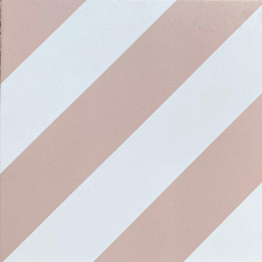 Pink stripe porcelain tile, luxury durable anti-slip outdoor indoor tile, best-selling stylish chevron pattern by Maria Starling Design at brixbailey.com