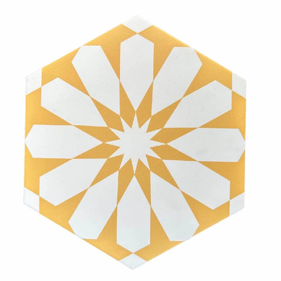 Luz green and turquoise porcelain tile, luxury hex arabesque pattern, slip-resistant indoor outdoor tile by Maria Starling Design at brixbailey.com