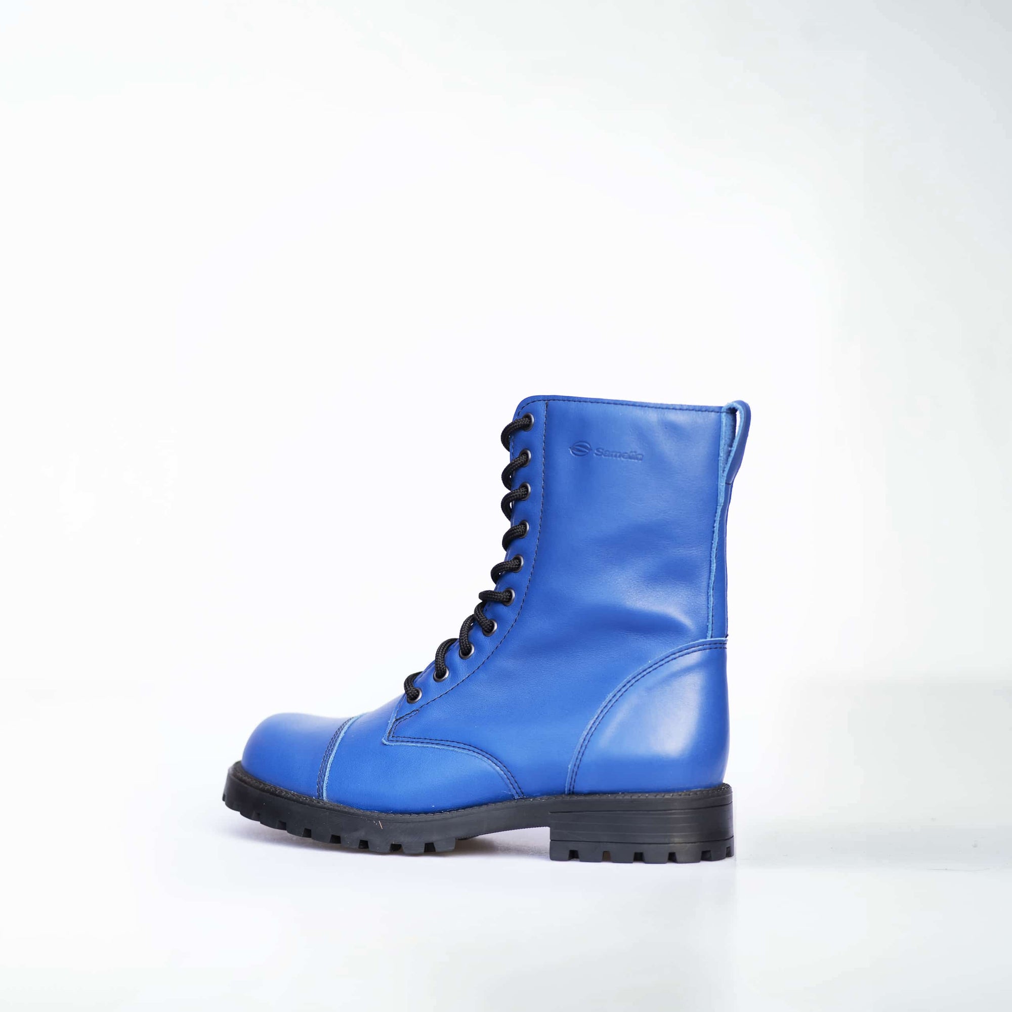 Punk Style Blues Leather Boots