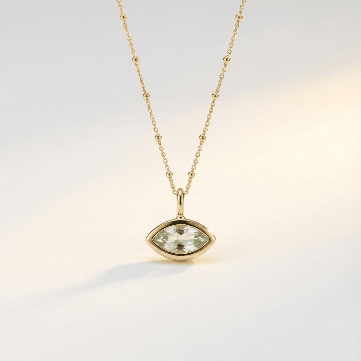 Siren’s Teardrop Green Quartz Necklace - Gold or Silver