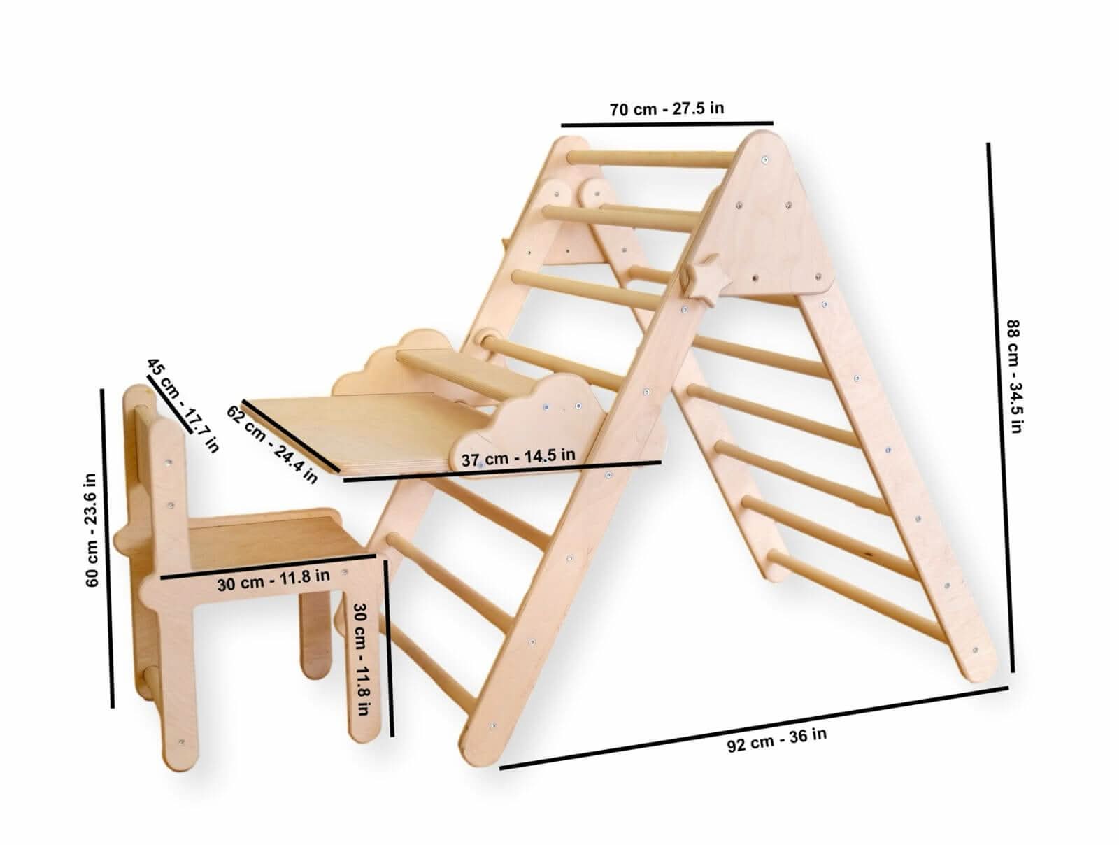 Versatile Montessori Climbing Set with Folding Table and Chair-4