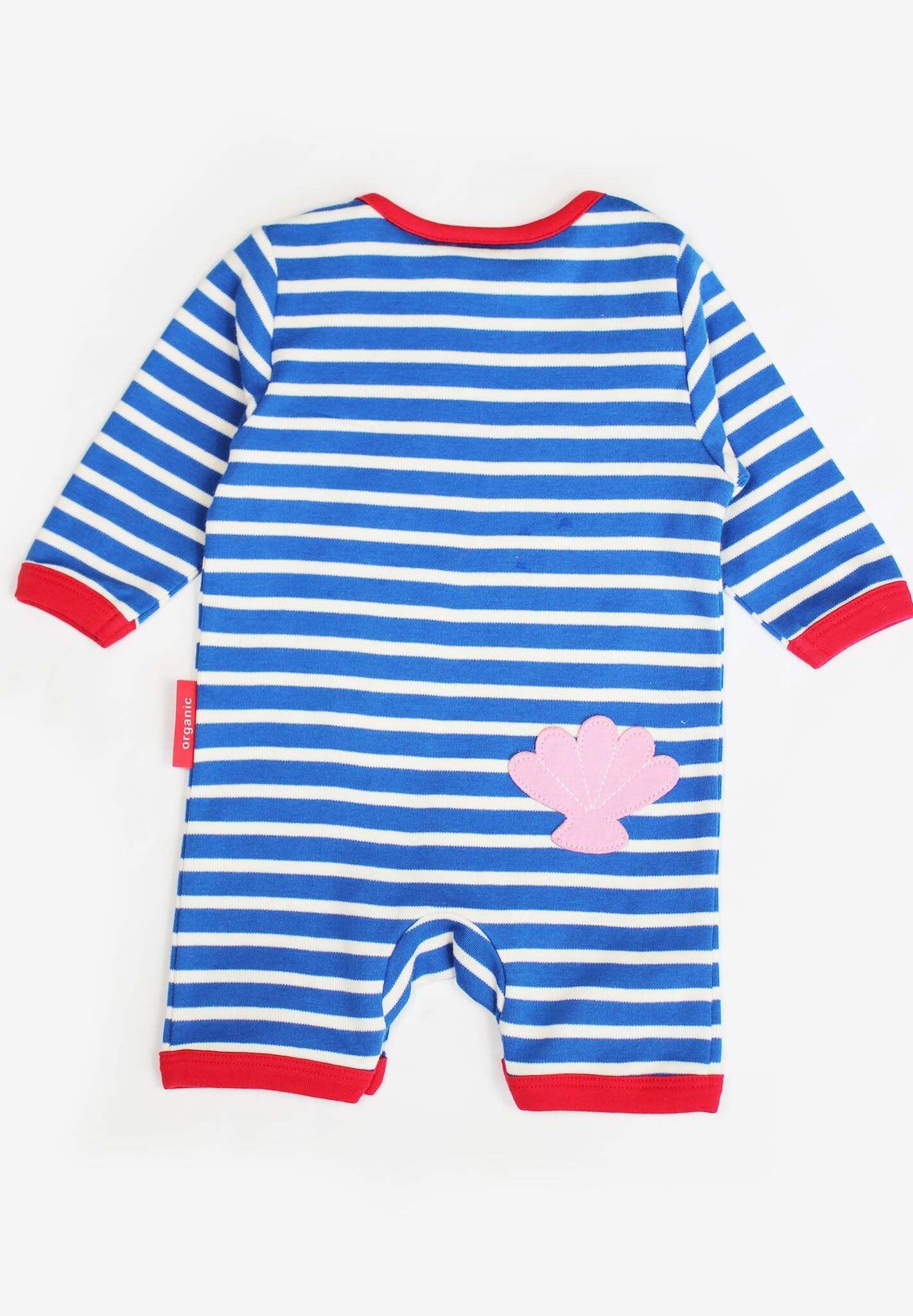 Blue and White Striped Seahorse Pajamas for Kids - Soft Organic Cotton Sleepwear by Toby Tiger by Toby Tiger at brixbailey.com