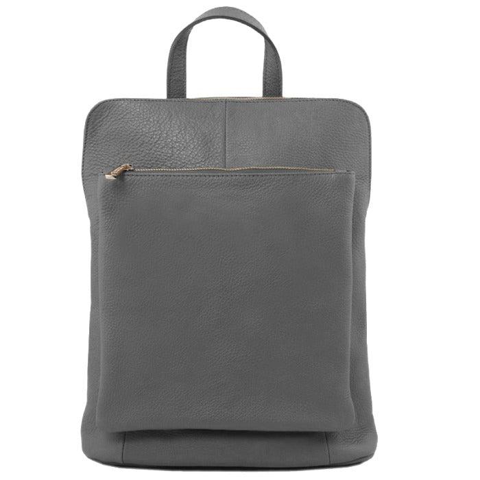 Slate Soft Pebbled Leather Backpack – Versatile & Stylish by Sostter at brixbailey.com
