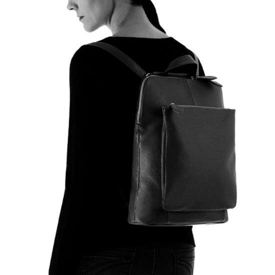 Slate Soft Pebbled Leather Backpack – Versatile &amp; Stylish by Sostter at brixbailey.com