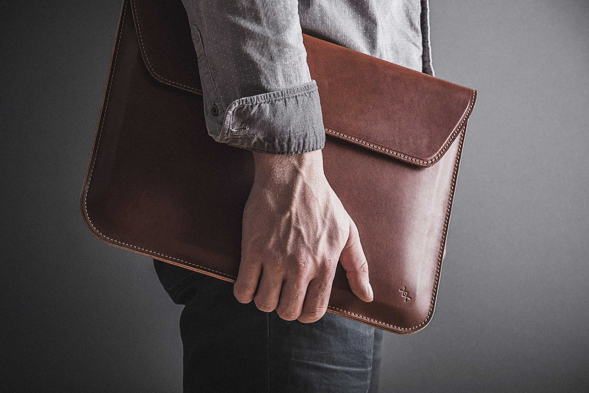 Stylish Slim Leather Laptop Sleeve