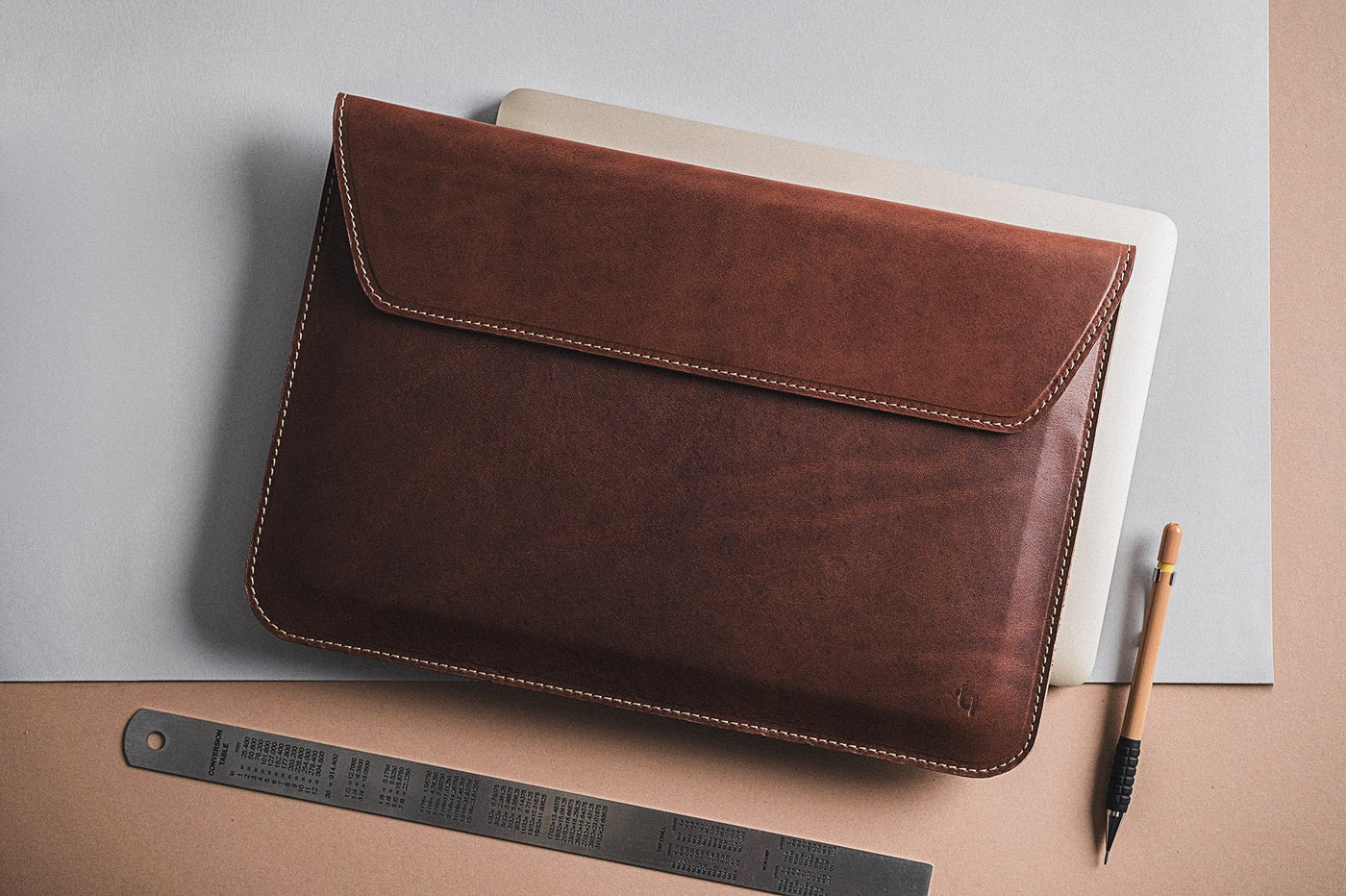 Stylish Slim Leather Laptop Sleeve