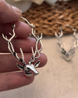 Handcrafted Reindeer Earrings – Unique Antler Hoop Design