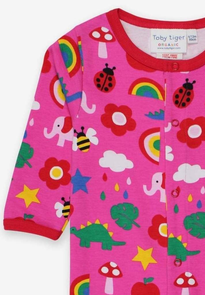Cozy Dinosaur and Unicorn Sleepsuit for Babies, Premium Organic Cotton with Snap Buttons for Easy Diaper Changes by Toby Tiger at brixbailey.com