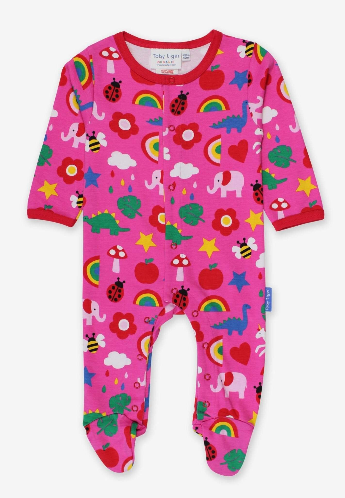 Premium Organic Cotton Baby Sleepsuit with Dinosaur and Unicorn Print for Cozy Nights by Toby Tiger at brixbailey.com