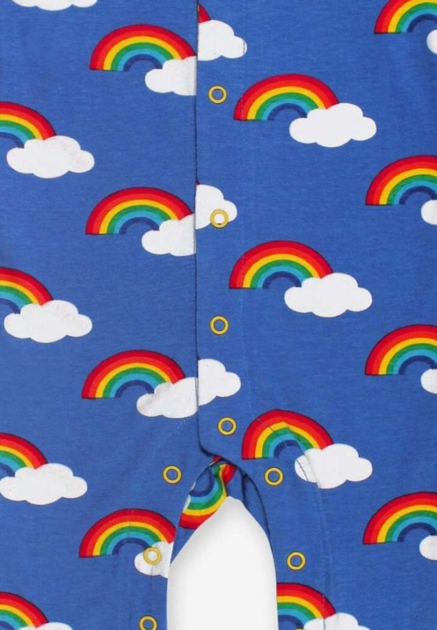 Rainbow Print Organic Cotton Baby Jumpsuit with Snap Buttons and Feet - Soft, Eco-Friendly Sleepwear by Toby Tiger at brixbailey.com