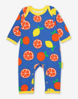 Premium organic cotton pajama set with citrus print, soft GOTS-certified fabric, slip-on design with snap buttons, stylish Toby Tiger pattern by Toby Tiger at brixbailey.com