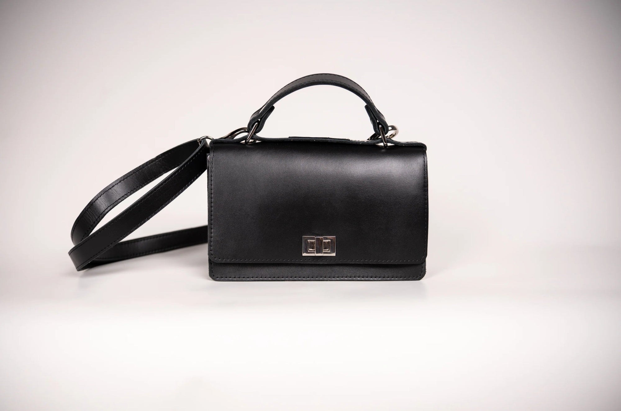 Small Briefcase Handbag - Black