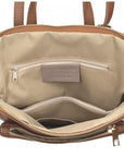 Small Camel Pebbled Leather Backpack – Stylish & Functional by Sostter at brixbailey.com