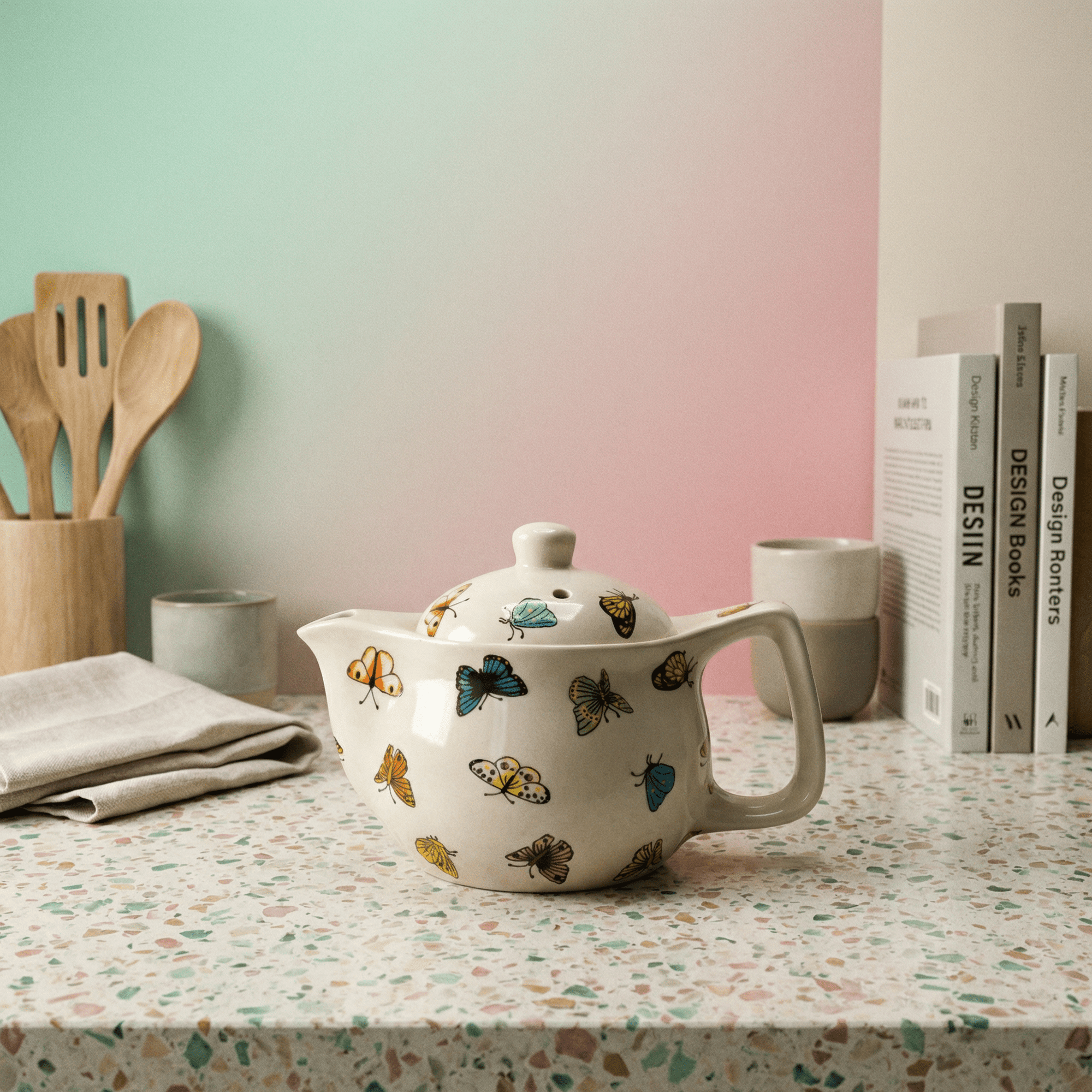 Small Herbal Teapot - Butterflies
