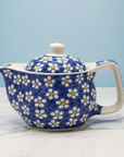 Small Herbal Teapot - Blue Daisy