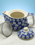 Small Herbal Teapot - Blue Daisy