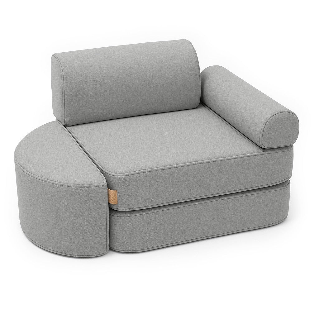 Small Indoor and Outdoor Pocket Sofa for Kids in Fog Gray