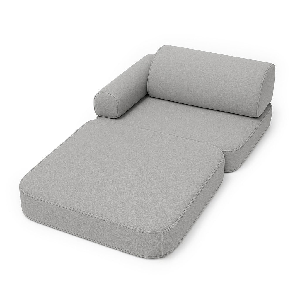 Small Indoor and Outdoor Pocket Sofa for Kids in Fog Gray