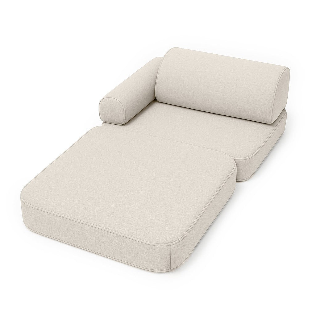 Small Indoor and Outdoor Pocket Sofa for Children in Oat Blush Beige