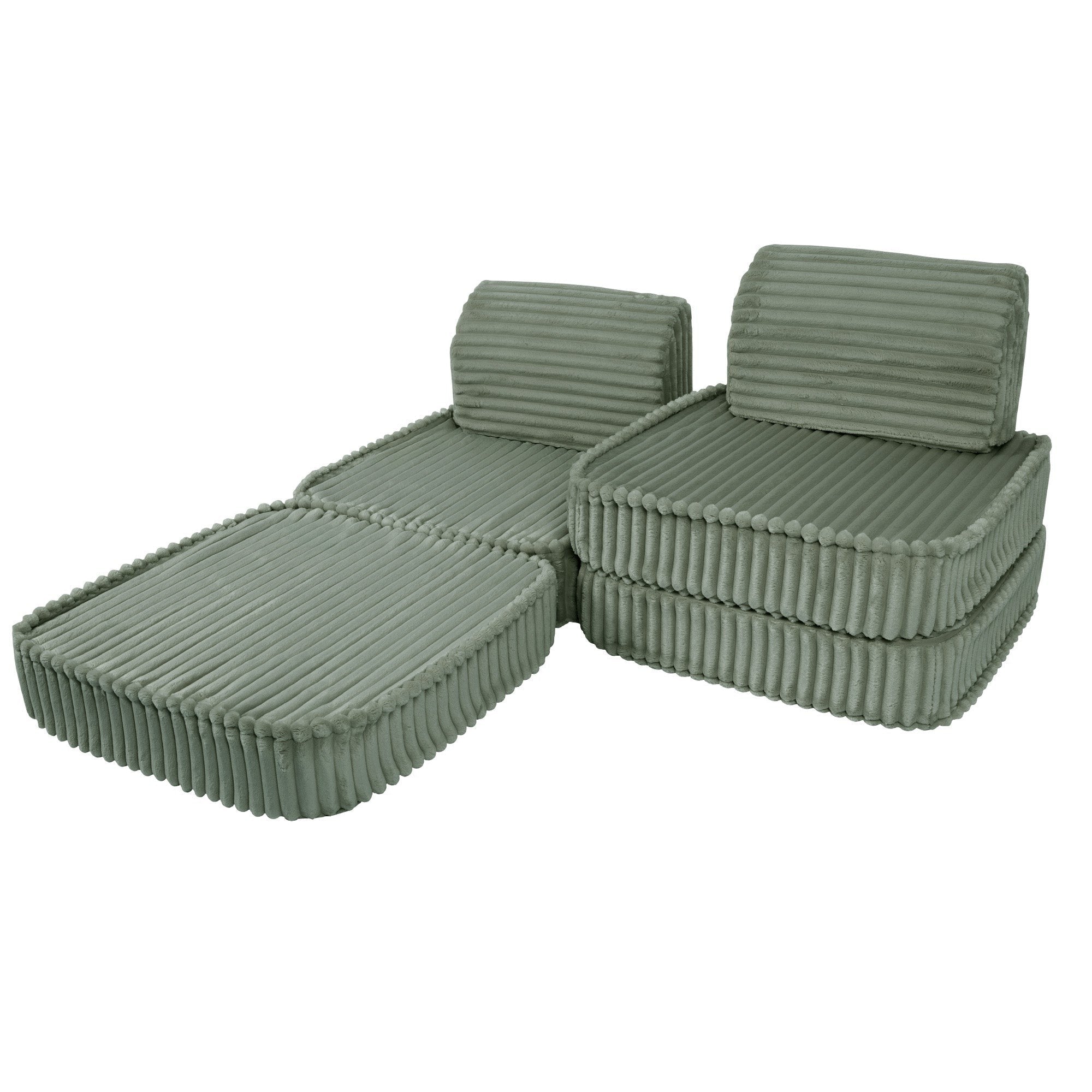 Small Modular Sofa for Kids Sage Green