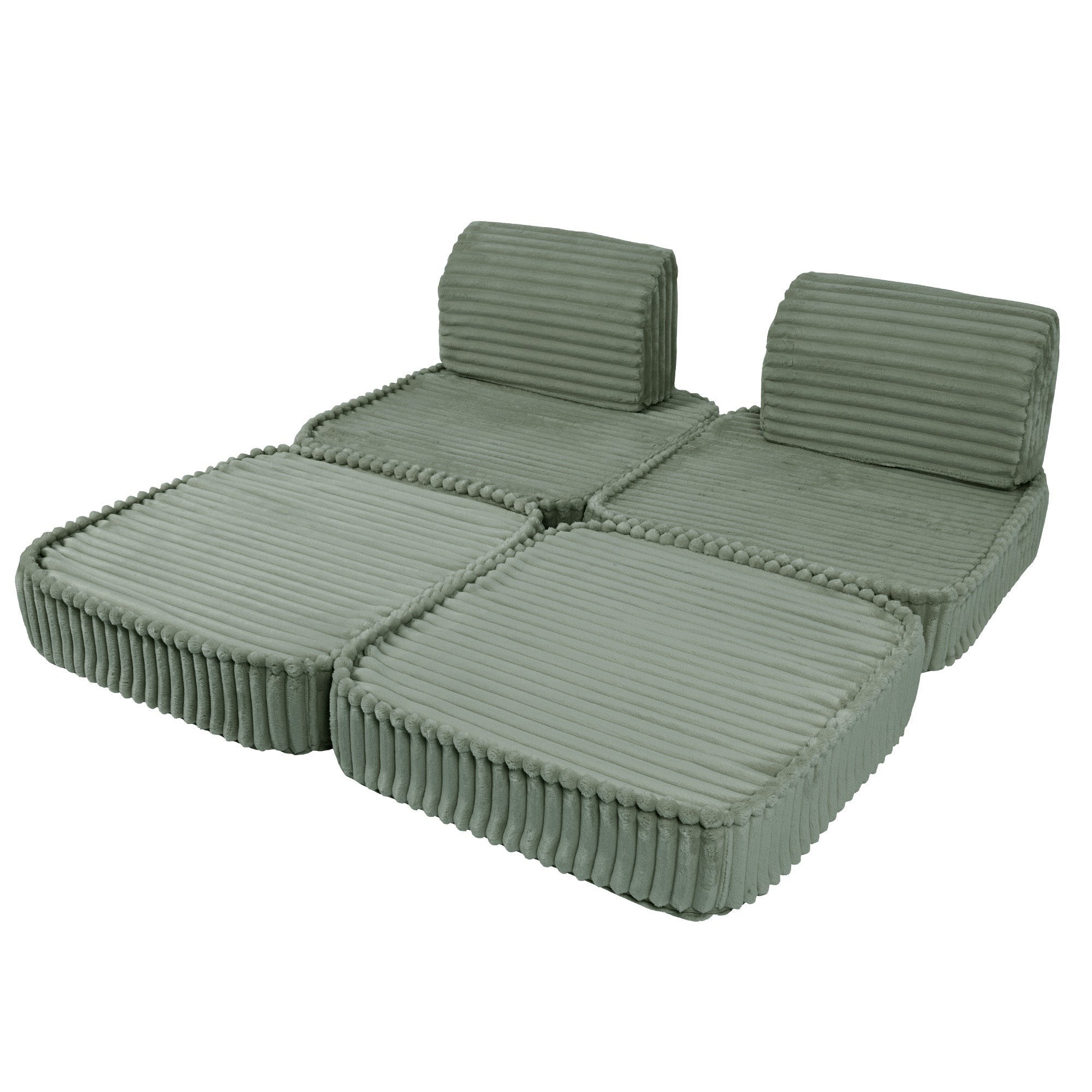 Small Modular Sofa for Kids Sage Green