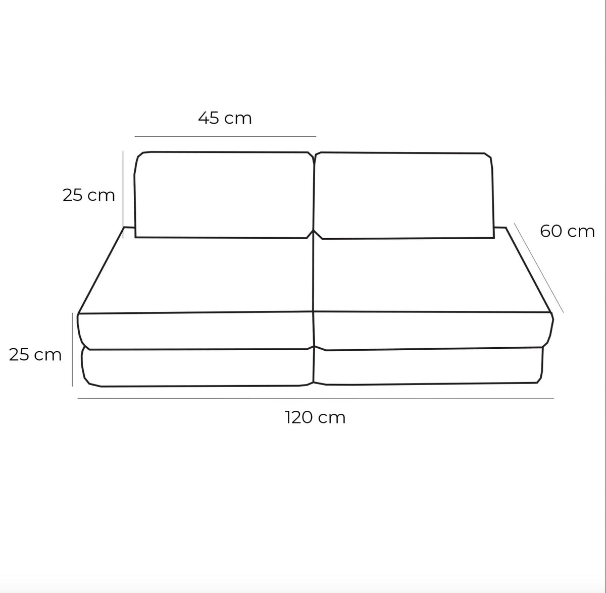 Small Modular Sofa for Kids - Churros Forest Green