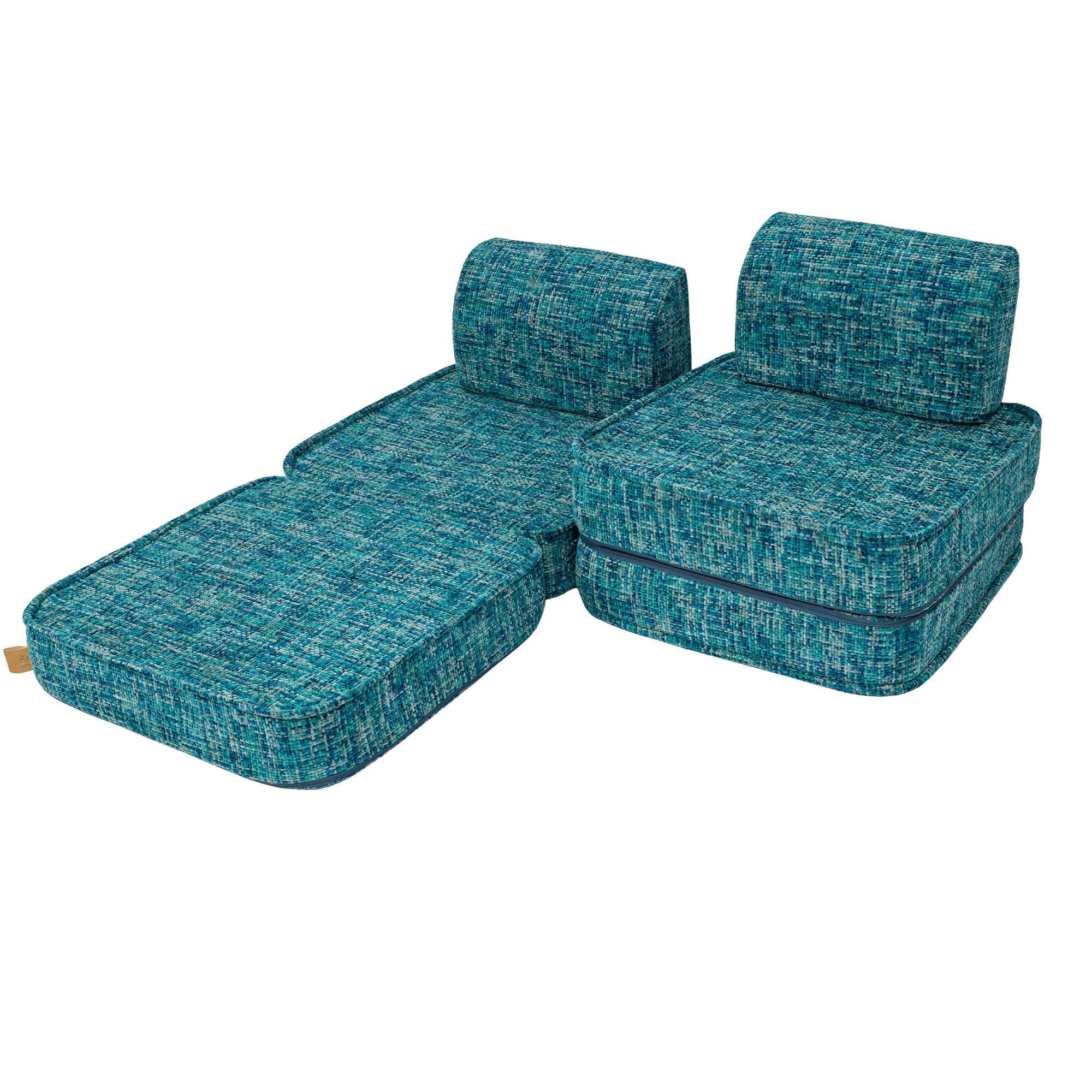 Small Modular Sofa for Kids in Tangle Lagoon Blue