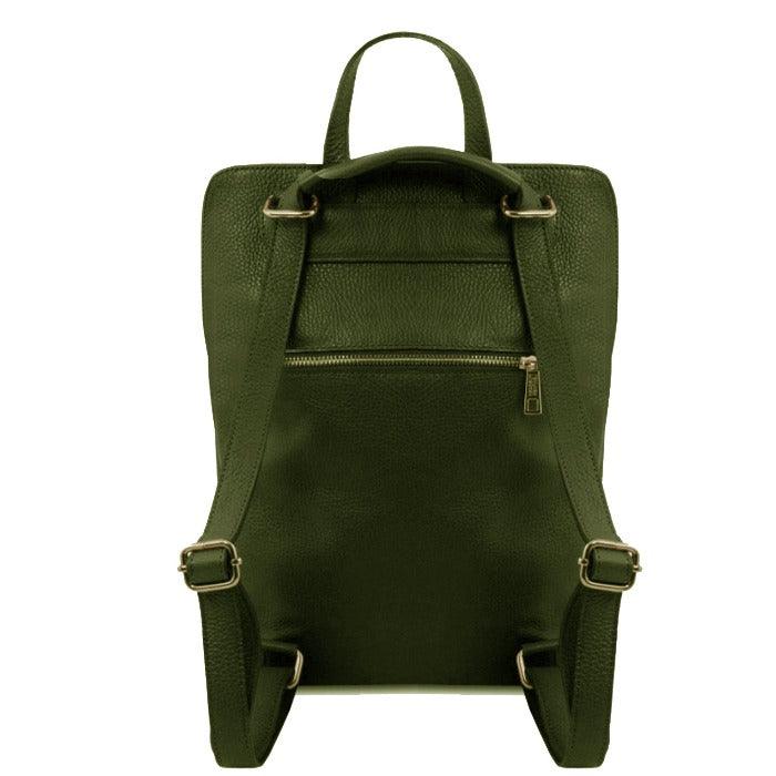 Small Olive Pebbled Leather Backpack – Stylish &amp; Functional by Sostter at brixbailey.com