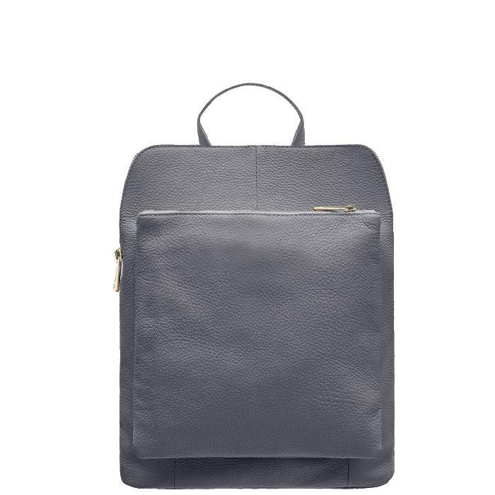 Small Slate Grey Leather Backpack – Elegant & Versatile by Sostter at brixbailey.com