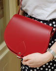 Handmade Leather Saddle Bag - Red