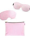 Contoured & Satin Sleep Mask Double Pack & Accessories Bag Set - Various Prints
